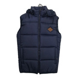 Chaleco Puffer Sire Hombre Con Capucha Desmontable