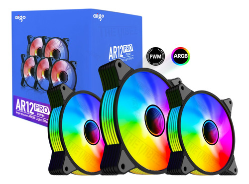 Cooler Fan Aigo Ar12 Pro Argb + Pwm  3 Fans Infinity 