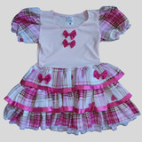 Vestido Infantil Junino Junina Busto Com Elástano