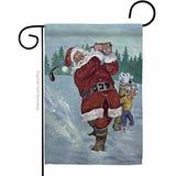 Nieve Golf Bandera Santa Jardín 13 inches X 18.5 inches