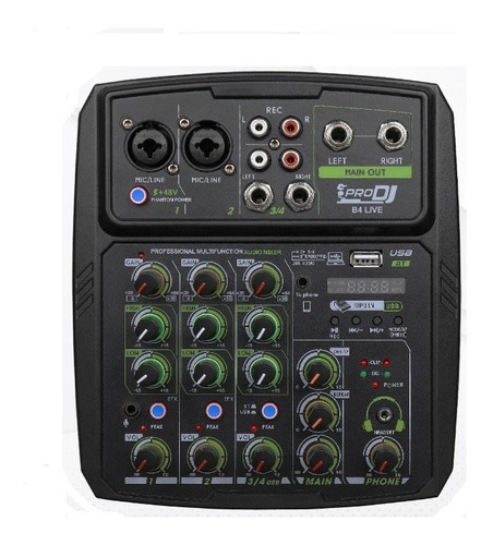 Mixer Consola Analoga Prodj B4l Interfaz Usb Grabacion