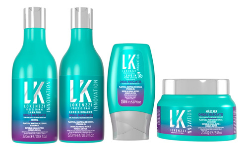 Kit Lokenzzi Ondas Marcantes Shampoo Cond Leave In Mascara