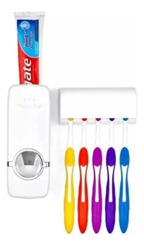 Dispensador De Crema Dental + Porta Cepillos