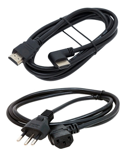 Kit Hdmi E Cabo De Força Em 90 Graus Exclusivo P/ Ps4 Pro 