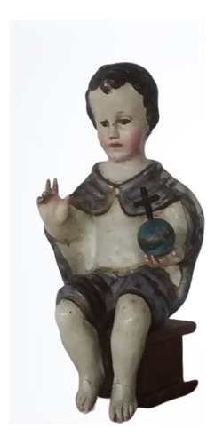 Niño Dios De Madera Del Siglo Xviii Colonial