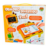 Lousa E Quadro Infantil - Divertido - 2 Em 1 - Dm Toys