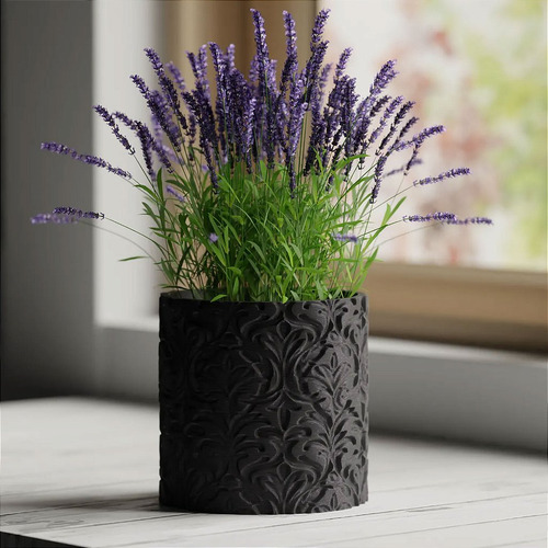 Vaso Ornamental Em Relevo