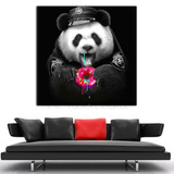 Cuadro Impreso  Panda Police  Canvas Calidad  Museo 