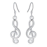 Onlyjump 925 Sterling Silver Musical Note Earrings For Women