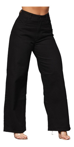 Calça Jean Feminina Wide Leg Premium Cintura Alta Pantalona 