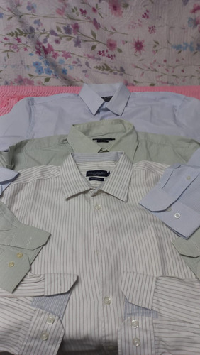 Camisa Social Masculina Tam 4..lote Com 3peça 