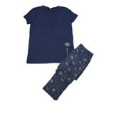 Pijama Promesse Woman Azul . M/c Pant Largo. W1008