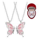 Collar Mariposas Doble Baño Oro 18k Con Estuche Regalo Pana