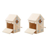 2pcs Parakeet Nest Box Bird House Budgie Wood Breeding Box