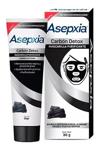 Asepxia Mascarilla Peel Off Carbón Detox 30 Gr