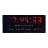 Reloj Digital Luz Led Pared Mural Iluminado Numeros Rojos