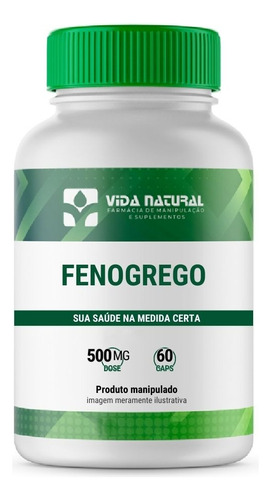 Feno Grego 500mg 60 Cápsulas 100% Puro - Vida Natural