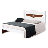 Cama Casal Julia Branco/ Canela 100% Mdf -frete Gratis