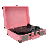 Tocadiscos Maleta Profesional Fockety Con Altavoces Rosa