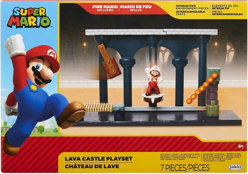 Figura Super Mario Set2 Diorama Castillo De Lava