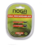 Pilas Recargables Aaa Blister X2 Unidades Noganet 1100 Mah