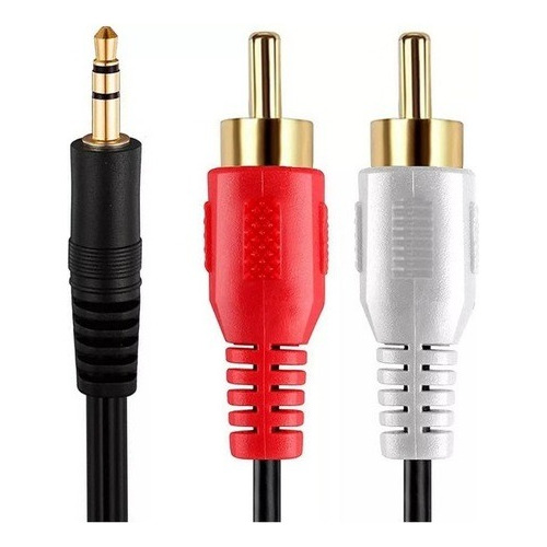 Cable Adaptador Auxiliar Mini Plug 3.5mm A 2 Rca Audio Conve