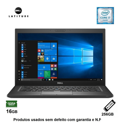 Notebook Dell I7 Sétima Geração 16gb Ssd256gb Garantia E N.f