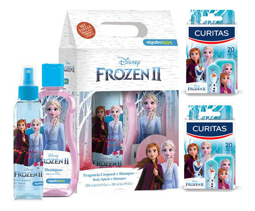 Combo Body Splash Shampoo Apósitos Algabo Frozen