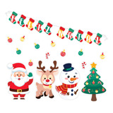 Kit Enfeite Painel Feliz Natal Papai Noel Meia - 25 Unid