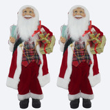 Kit 2 Bonecos Papai Noel 45cm Cartas Enfeite Decoração Natal