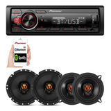 Rádio Pioneer Bluetooth Mvh-s218bt + 4 Falante Jbl 5 E 6 Pol