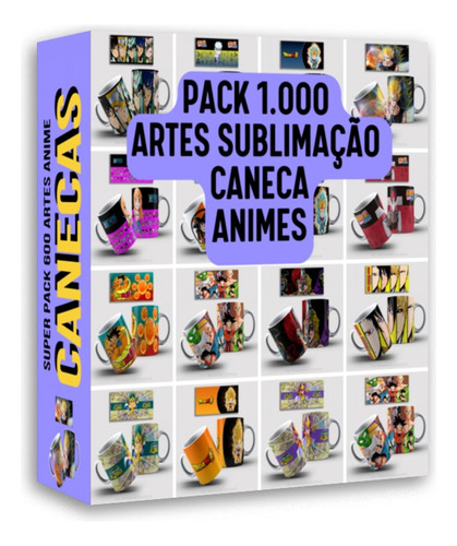 Pack 1000 Artes Para Sublimação Em Canecas Animes Naruto