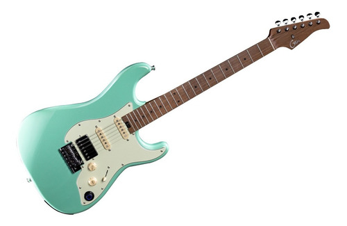 Guitarra Eléctrica Mooer Gtrs S801 Basswood 2022 Surf Green Brillante Con Diapasón De Arce