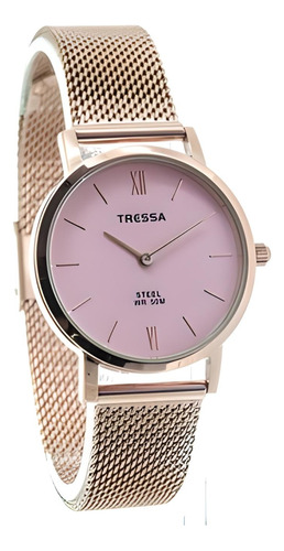 Reloj Tressa Bonnie Mujer Malla Tejida Acero Wr 50m 