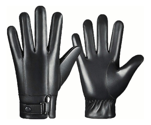 Guantes De Piel Guante Casuales Hombre Pantalla Táctil Negro