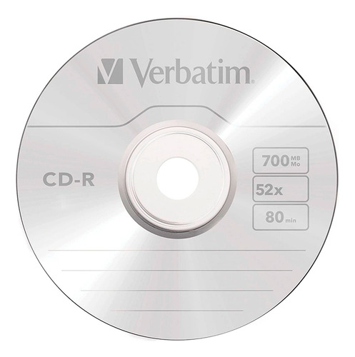 Disco Virgen Cd Verbatim Granel Cd-r 1x-52x 700mb 94776