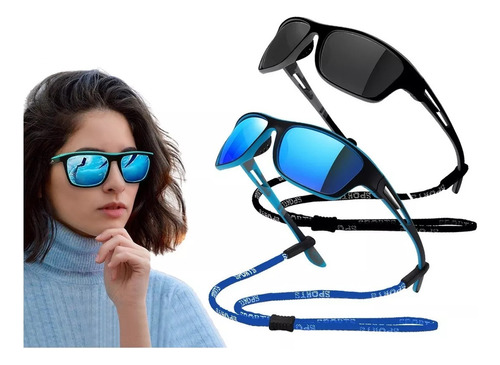 2 Lentes Deportivos Ciclismo Gafas De Sol Hombre Polarizados