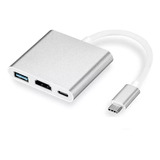 Adaptador Mac Windows Hub Usb-c A Hdmi Usb 3.0 Usb C 3 En 1