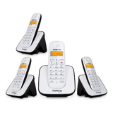 Kit Telefone Ts 3110 Intelbras E 3 Extensão Data Hora Alarme Cor Preto