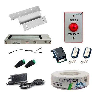 Kit De Acceso Electroimán 158kg Con Control Remoto Y Botón | Meses sin interés