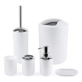 Set X6 Juego De Utensilios Accesorios Jabonera Papelera Baño