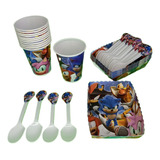 Kit Decoracion Infantil Sonic 12niños Leer Descripcion