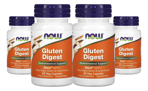 Gluten Digest Enzimas Digestivas Now Foods 60 Veg Caps 4un