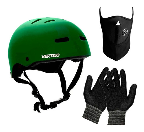 Casco Bicicleta Skate Rollers Vertigo Vx + Mascara + Guantes