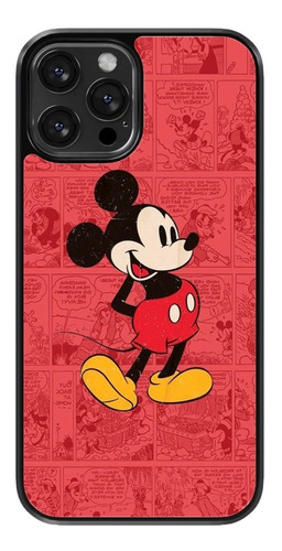 Funda Para Celular Mickey Mouse Fondo Rojo Tapiz Moda