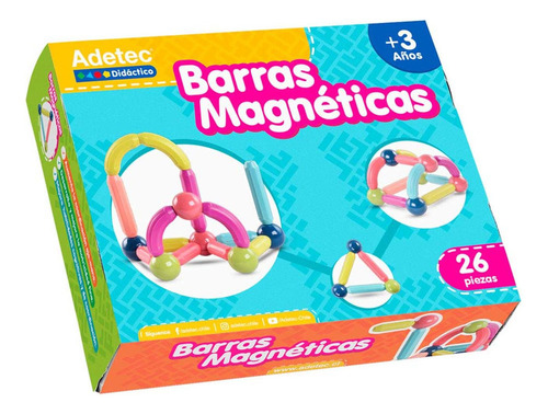 Barras Magnéticas Didácticas Con Esferas 26 Pz Adetec 