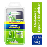 Rastrillos Gillette Prestobarba 3 Sensitive 4pzs + Espuma