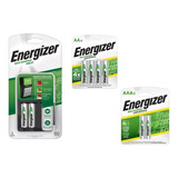 Combo Cargador Maxi+ Pilas Aa Aaa Recargables Energizer