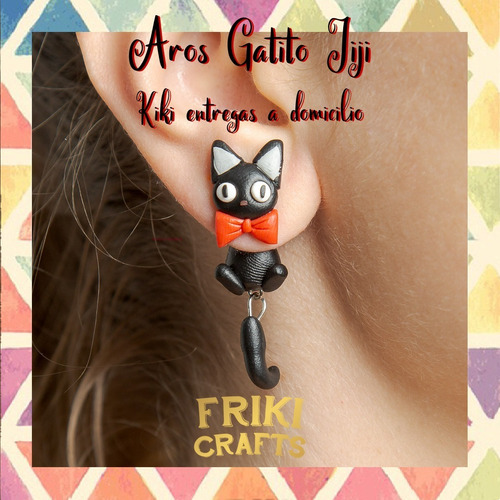 Aritos Jiji Gatito Kiki's Ghibli Modelo A Elegir 