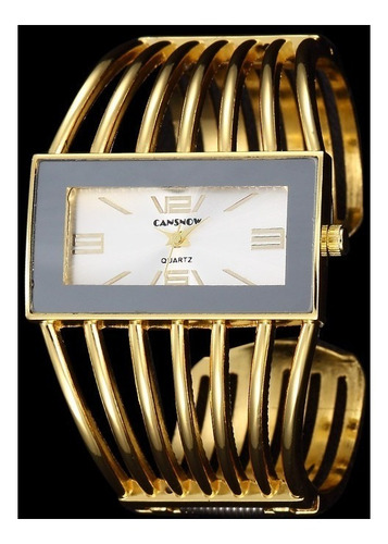 Promoção  Relógio Feminino Bracelete Aço Inox Dourado Barato